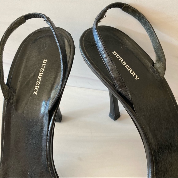 Burberry Leather Buckle Heels Open Toe 41.5 11.5 - Picture 3 of 8